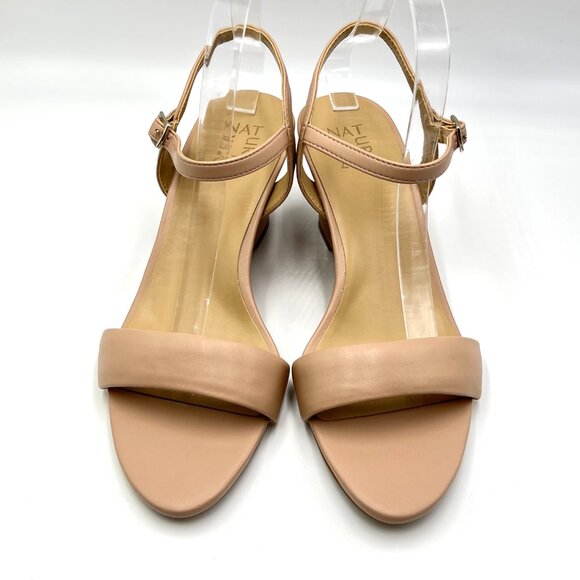 9.5W 9.5 WIDE WIDTH Naturalizer Womens Bristol Wedge Beige Tan Nude Heels Shoes - Picture 2 of 12